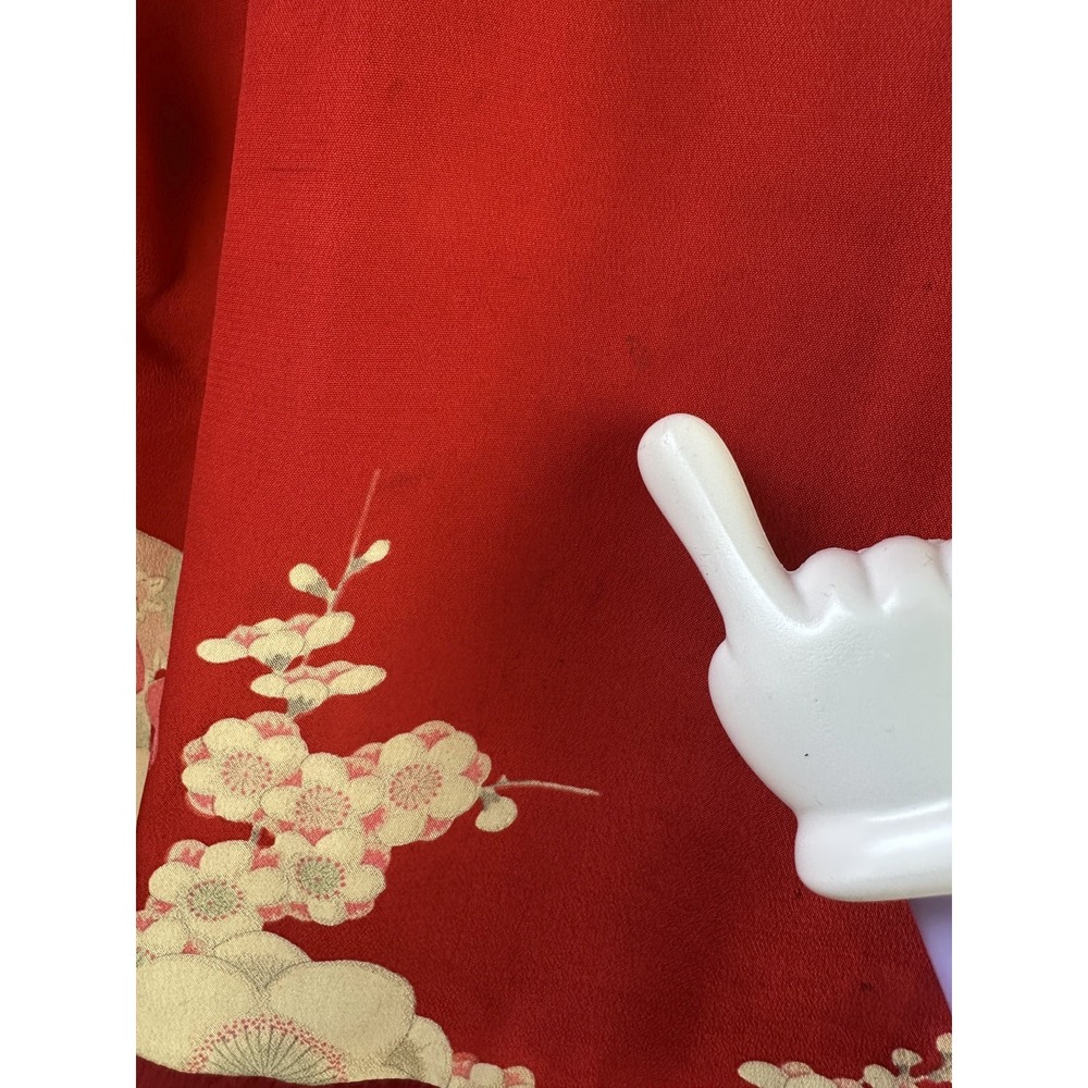 Vintage Itsuko Takeda 100% Silk Kimono Floral Tunic Blouse Red Women No Size - Picture 11 of 16